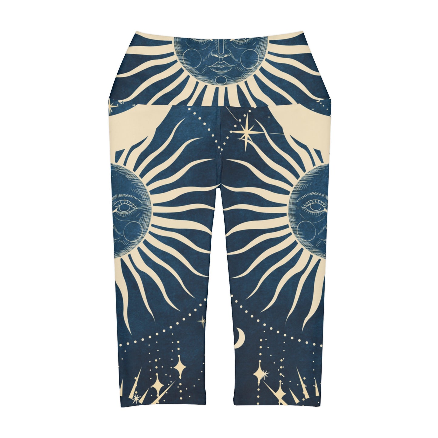 Yoga Capri Leggings Cosmic Sun Design