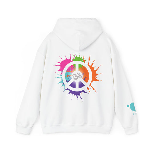Yoga Hooded Sweatshirt: Peace Symbol Design