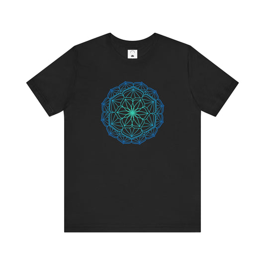 Yoga Shirt: Blue Mandala Design