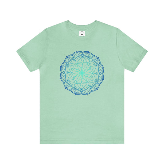 Yoga Shirt: Blue Mandala Design