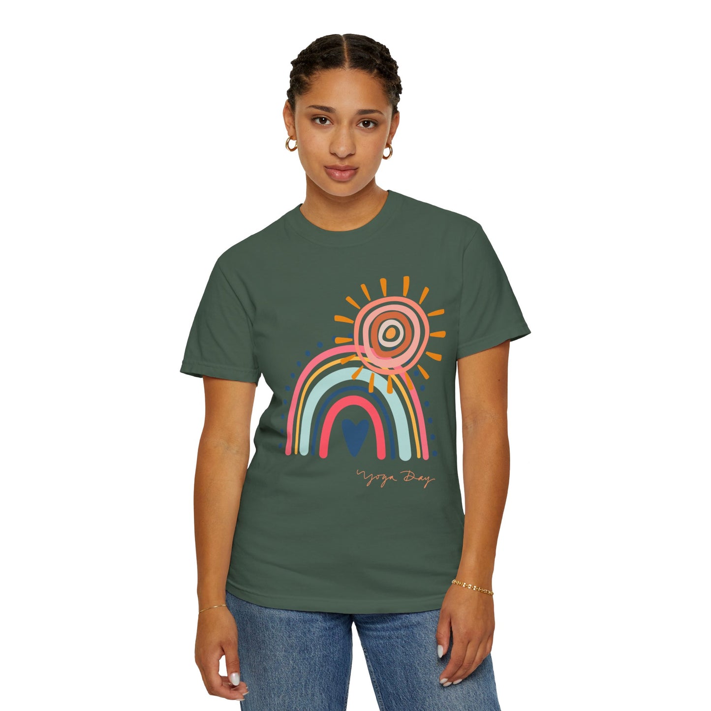 Comfort Yoga Shirt: Boho Rainbow