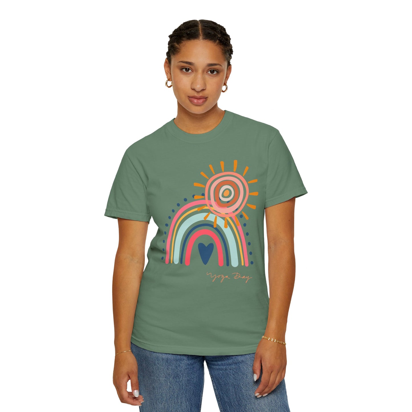 Comfort Yoga Shirt: Boho Rainbow