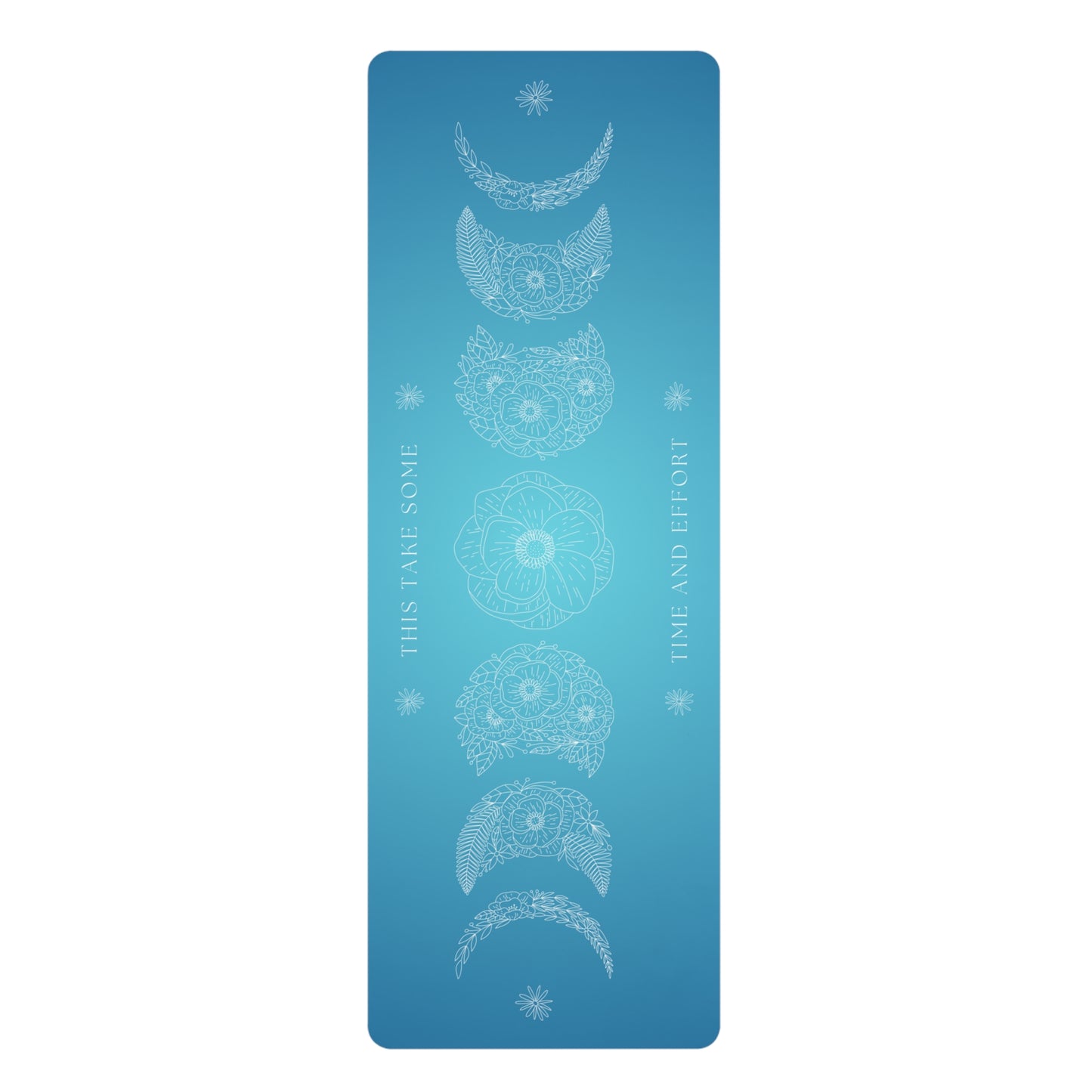 Yoga Mat Moon Phases Flowers Design