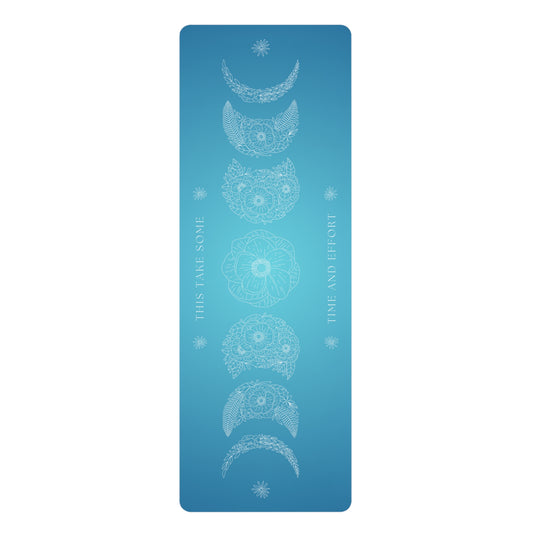 Yoga Mat Moon Phases Flowers Design