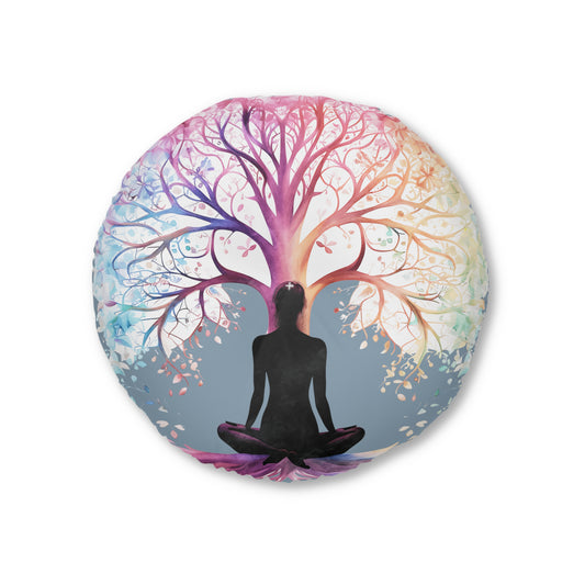 Yoga Mindfulness Floor Round Pillow