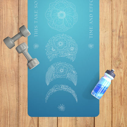 Yoga Mat Moon Phases Flowers Design